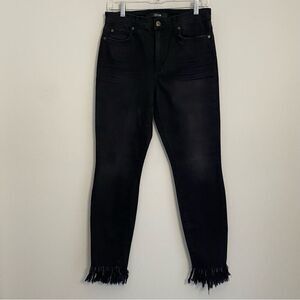 JOE’S JEANS The Charlie High Rise Skinny Ankle Black Denim Jeans Frayed 28 NWT